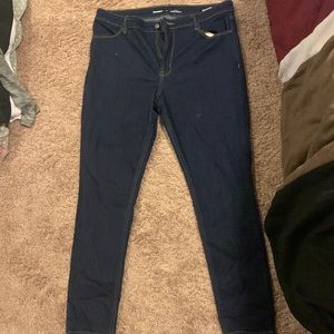 Size 14 dark wash high rise super skinny jeans